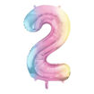 Picture of FOIL BALLOON NUMBER 2 PASTEL RAINBOW 34 INCH